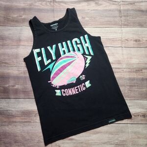 Connetic Fly High Pastel Blimp Black Graphic  Tank Top